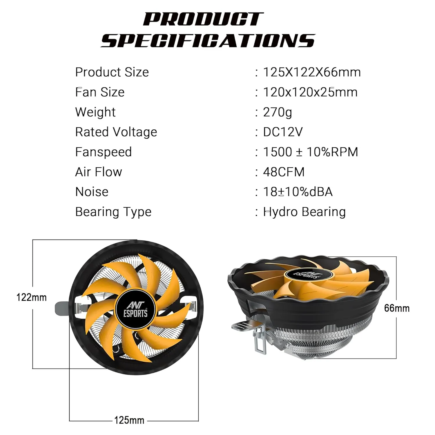 Ant Esports CPU Cooler Air ICE-C120 Low Profile view 7